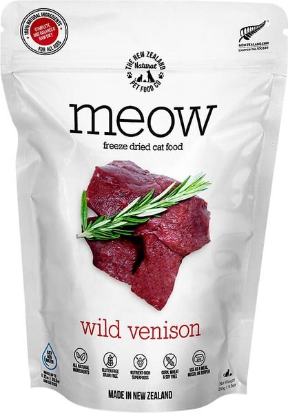 The New Zealand Natural Pet Food Co. Meow Wild Venison Grain-Free Freeze-Dried Cat Food， 9-oz bag