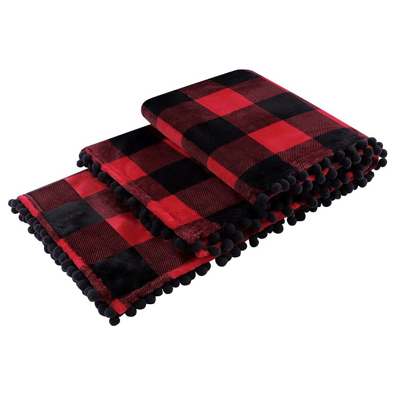 Plaid Buffalo Checker Christmas 50 x  60 Sofa Bed Blanket Soft Plush Fleece