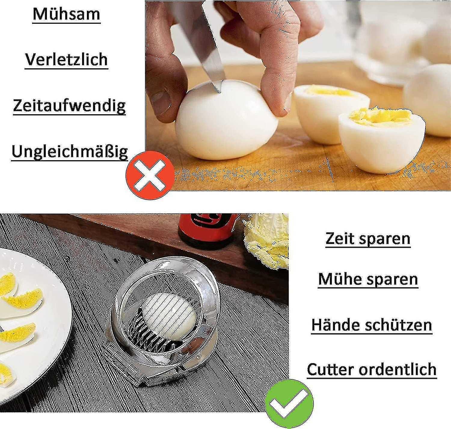 50pcs Egg Slicer Made Of Stainless Steel， 2 In 1 Slices Egg Slicer Egg Slicer Cutter Without Cleanin