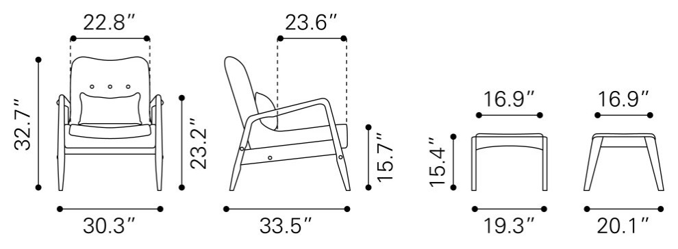 Bully Lounge Chair  ampOttoman Brown   Midcentury   Armchairs And Accent Chairs   by Sideboards and Things  Houzz