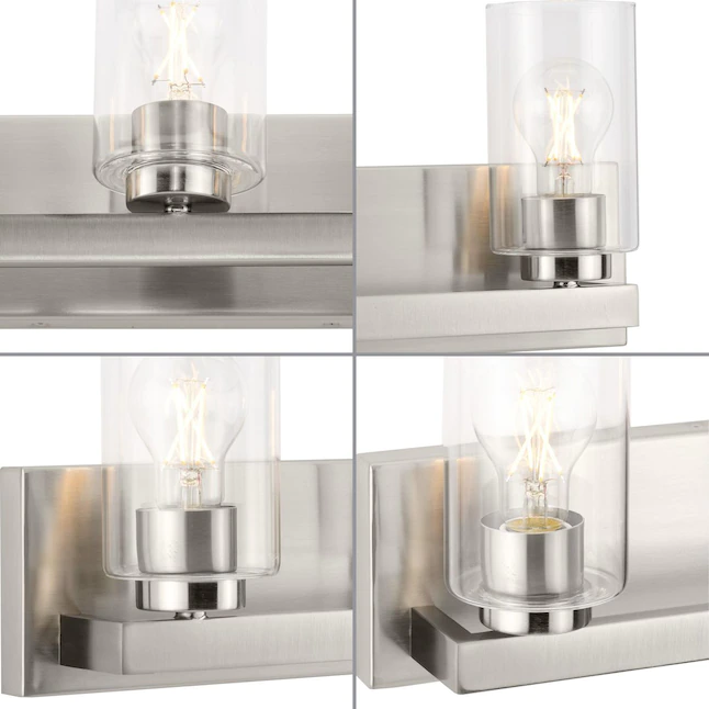 Progress Lighting??Goodwin 29.25-in 4-Light Brushed Nickel Modern/Contemporary Vanity Light (P300389-009)