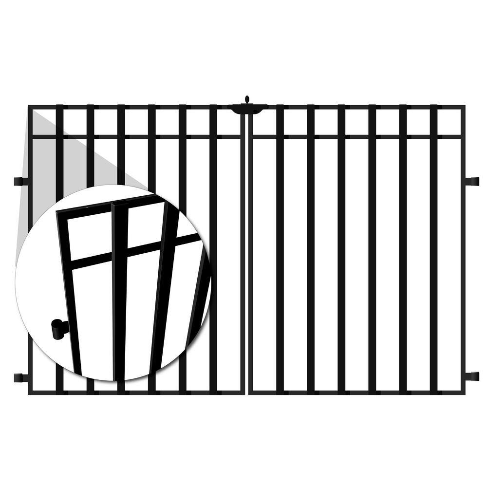 Vigoro 37.2 in. H x 55.7 in. W Steel 3-Rail Garden Fence Gate 860718