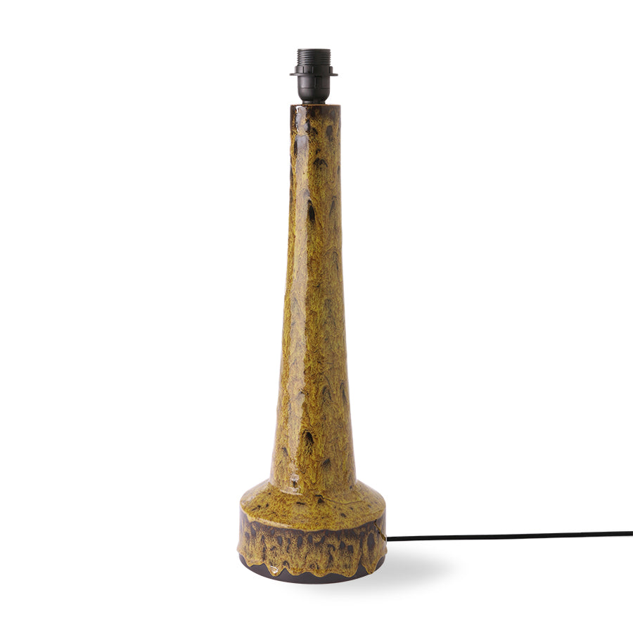 Retro stoneware table lamp - mustard