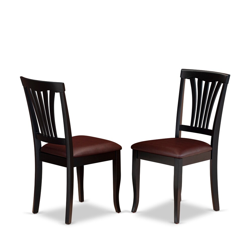 East West Furniture Dining Table Set  a Rectangle Dining Room Table and Kitchen Chairs  Black   Cherry (Pieces   Seat Options)