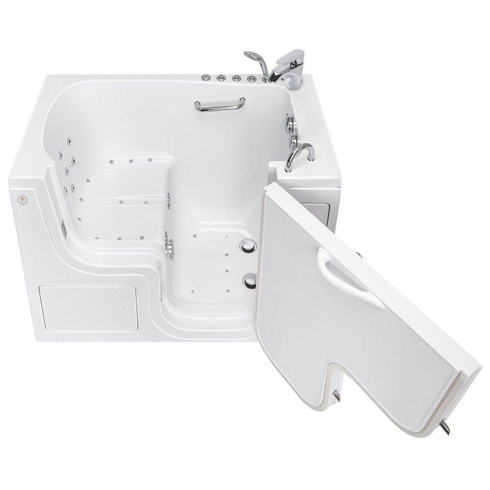 Ella Wheelchair Transfer32 52 in. Walk-In Whirlpool and Air Bath Bathtub in White Fast Fill FaucetHeated SeatRH Dual Drain OLA3252D-R-h2P