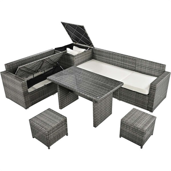 Outdoor 6Piece Rattan Sofa Set