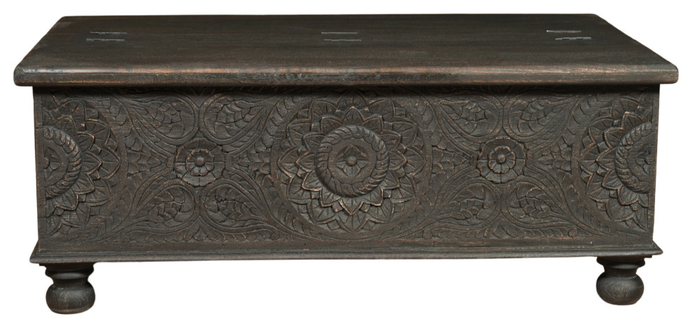 Delaney Carved Box Coffee Table   French Country   Coffee Tables   by Taran Design  Houzz