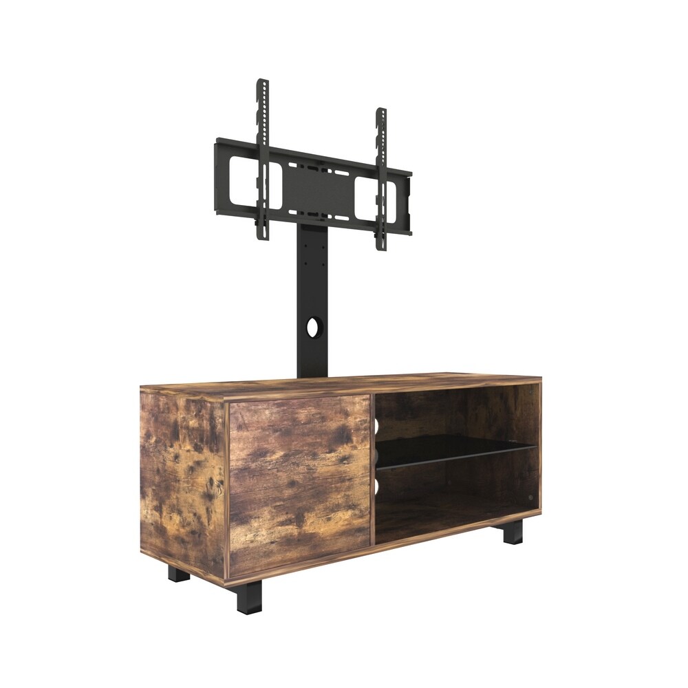 Cabinets TV Stands w/ Push Open Storage Cabinet  Universal Tall Floor TV Console w/ Mount Swivel and Height Adjustable TV Table