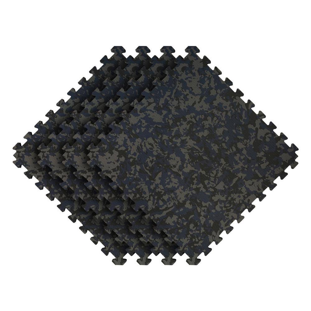 Norsk Blue Camo 25 in. x 25 in. x 0.55 in. Dual Sided Impact Foam Gym Tile (17.35 sq. ft.) 31203DDBC