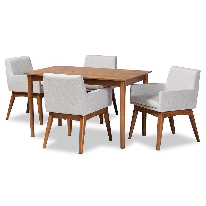 Baxton Studio Dorina Dining Table and Chair 5-piece Set