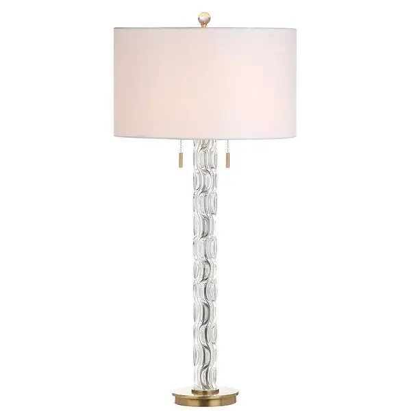 SAFAVIEH Lighting 37-inch Rayna Crystal/ Gold LED Table Lamp