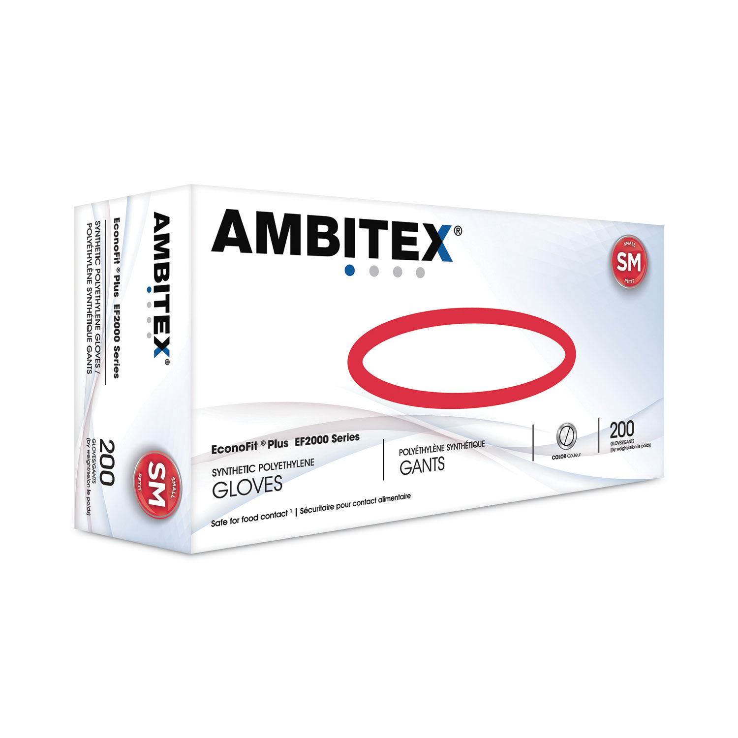 EconoFit Plus Powder-Free Polyethylene Gloves by AMBITEXandreg; TXIEFSM2000