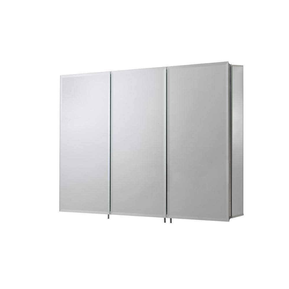 Croydex 36 in. W x 26 in. H x 5-14 in. D Frameless Aluminum Recessed or Surface-Mount Medicine Cabinet with Easy Hang System WC101969YW