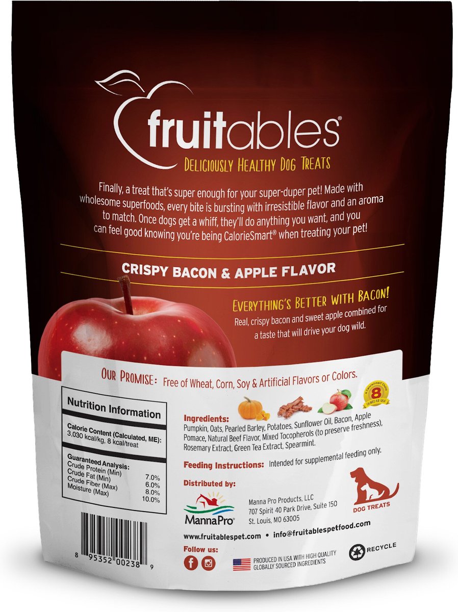 Fruitables Crispy Bacon and Apple Flavor Crunchy Dog Treats