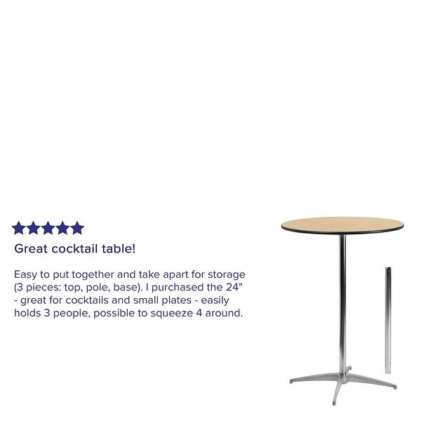 Lars 30'' Round Wood Cocktail Table with 30'' and 42'' Columns