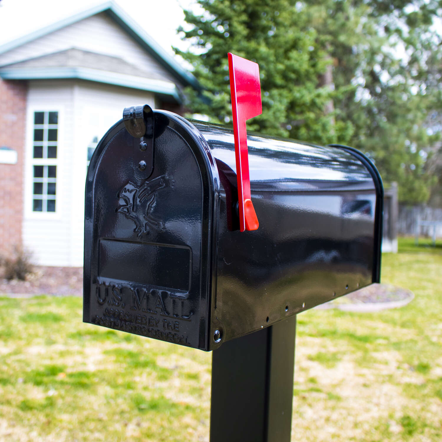 Gibraltar Mailboxes Elite Classic Galvanized Steel Post Mount Black Mailbox