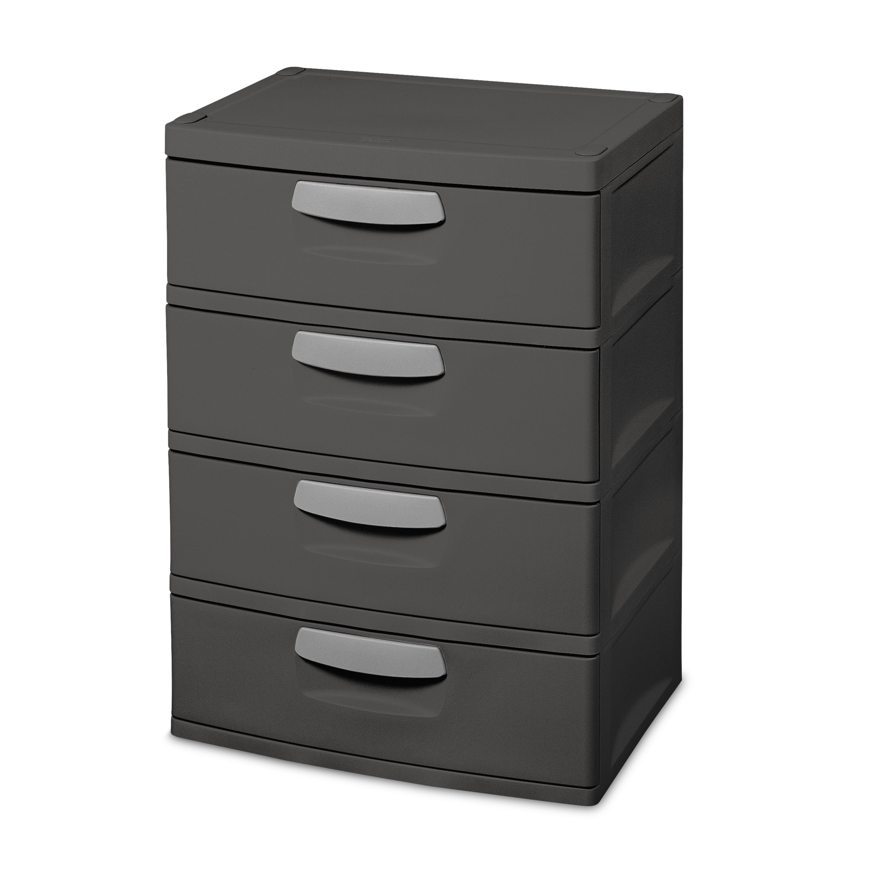 Sterilite 4 Drawer Unit Plastic, Black