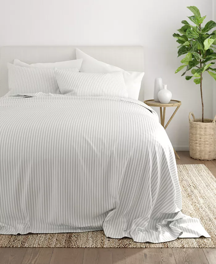 ienjoy Home Expressed In Embossed by The Home Collection Striped 3 Piece Bed Sheet Set， Twin