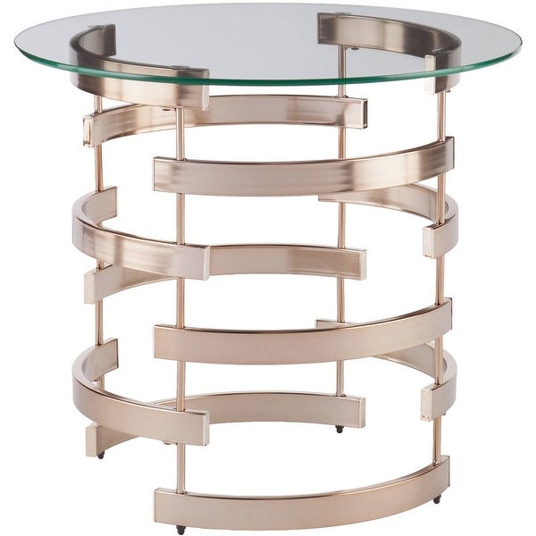 Sofie Contemporary End Table Glass and Champagne