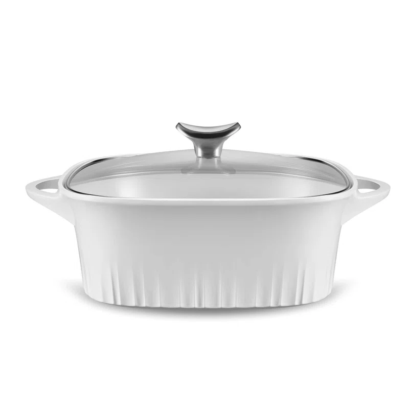 Corningware 1143456 3.2 qt. White Cast Aluminum Roaster with Lid