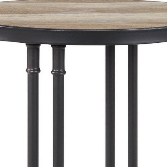 Benjara BM276291 Ley 22 Inch Wood End Table  Indus...