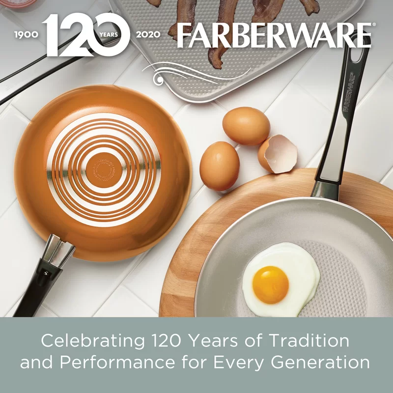 Farberware 21925 High Performance 17-Piece Aluminum Nonstick Cookware Set in Chocolate