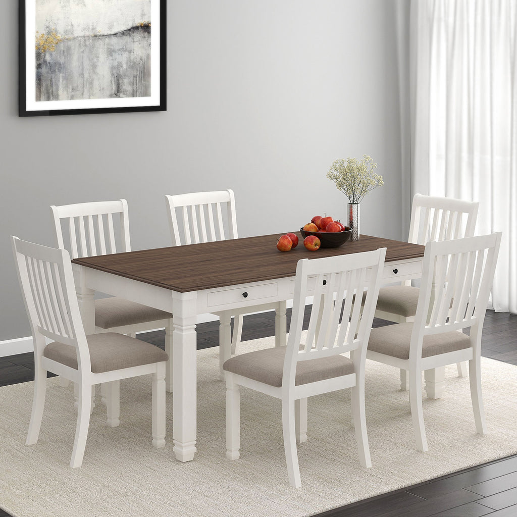 World Wide Highlands 207279WT7PK 7pc Dining Set WhiteWhite