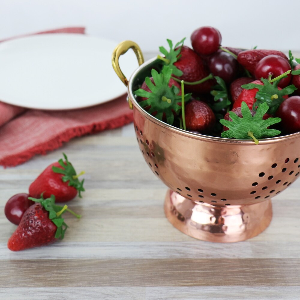 Small 0.8 Quart Stainless Steel Colander in Bronze