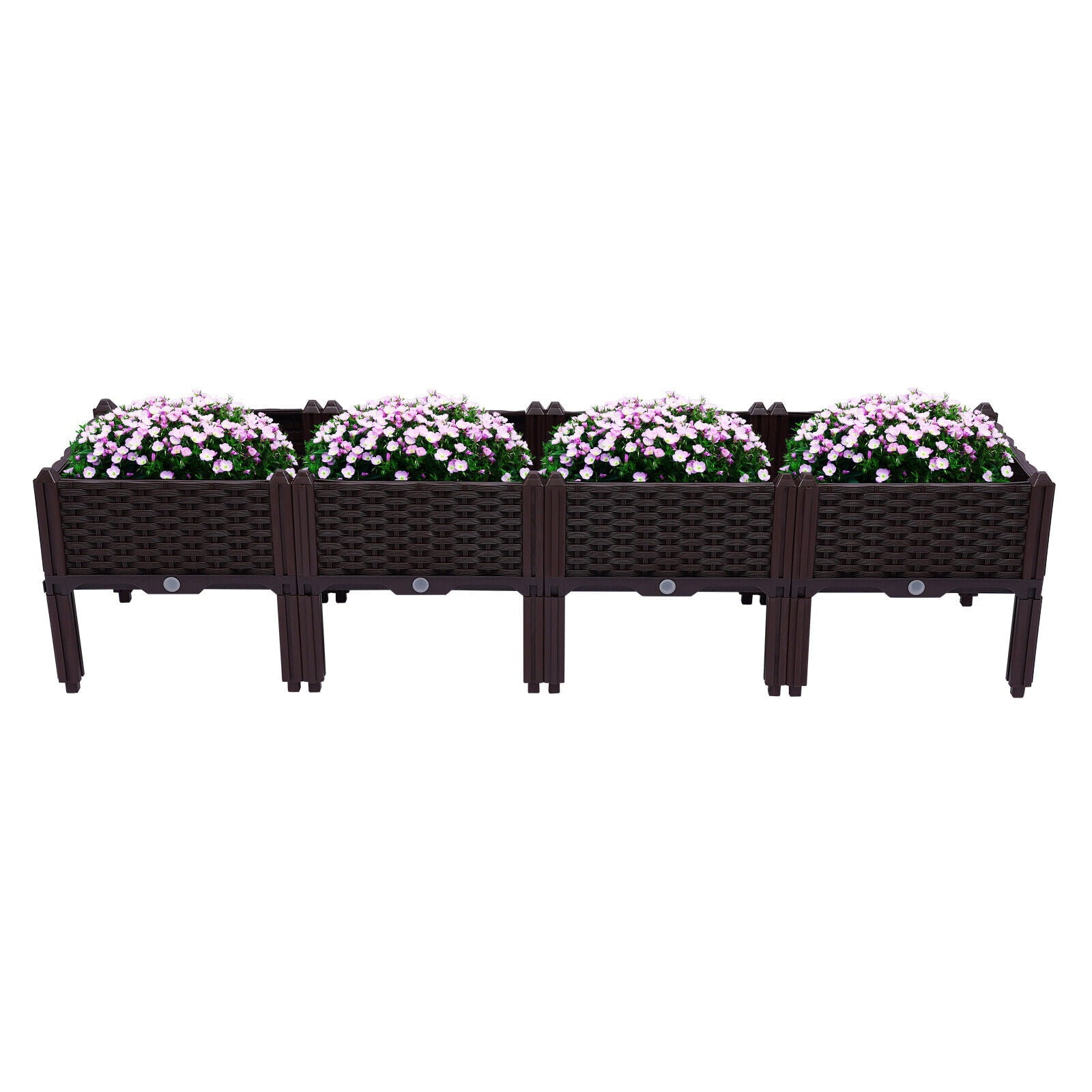 Raised Elevated Garden Bed Planter Box Kit Vegetables Outdoor Plant Herbs 4PCS Elevated Garden Raised Bed Vegetables Planter Box Outdoor Flower Plant Herb Elevated Garden Bed Planter Box Kit