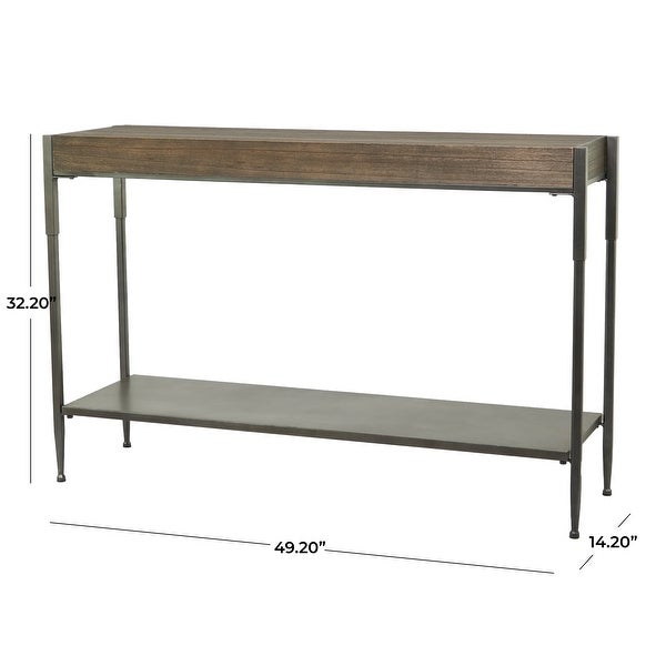 Brown Metal Industrial Console Table - 49 x 14 x 32