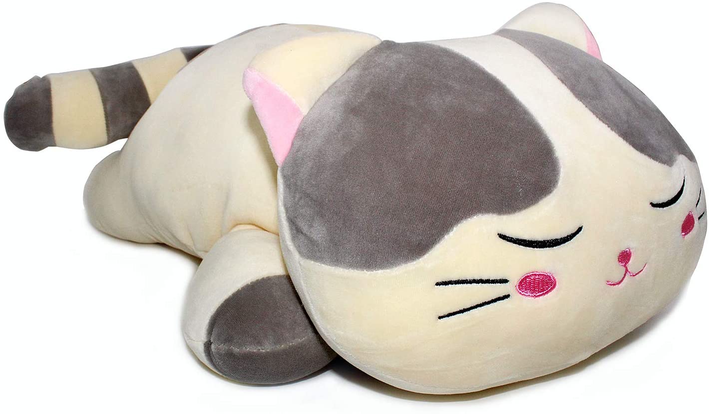 Vintoys Very Soft Cat Big Hugging Pillow Plush Kitten Kitty Stuffed Animals Gray 23.5