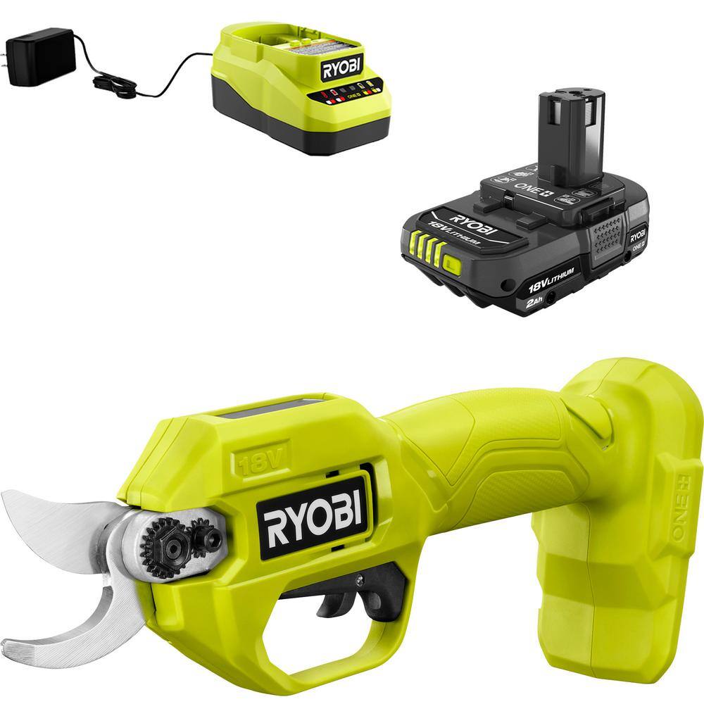 RYOBI ONE+ 18V Cordless Pruner with 2.0 Ah Battery and Charger P2540