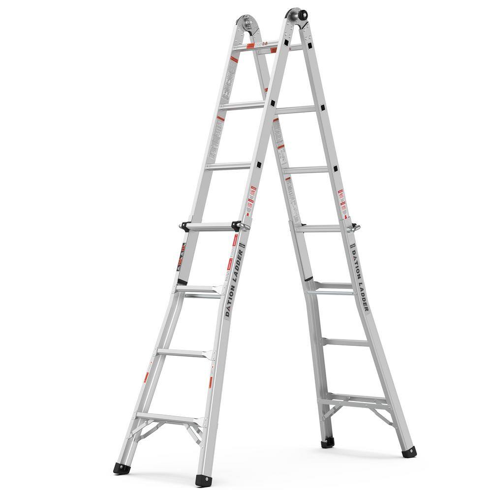 14 ft. Aluminium Alloy Articulated Telescoping Multi-Position A-Type Extension Ladder 250 lbs. Load Capacity Yea-LKD0-XRB