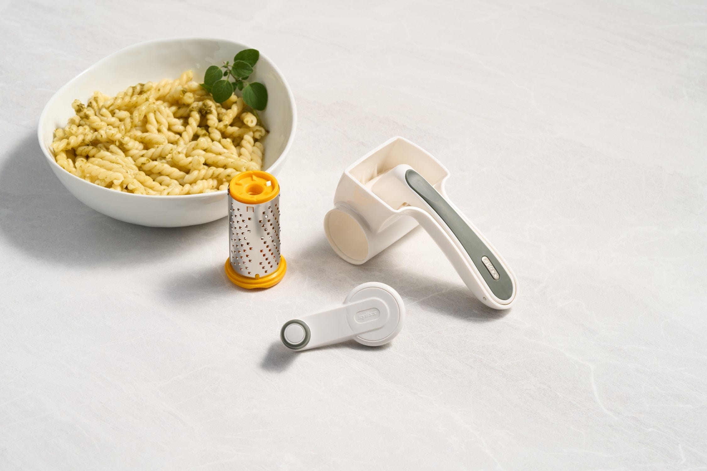 Classic Rotary Handheld Cheese Grater, White