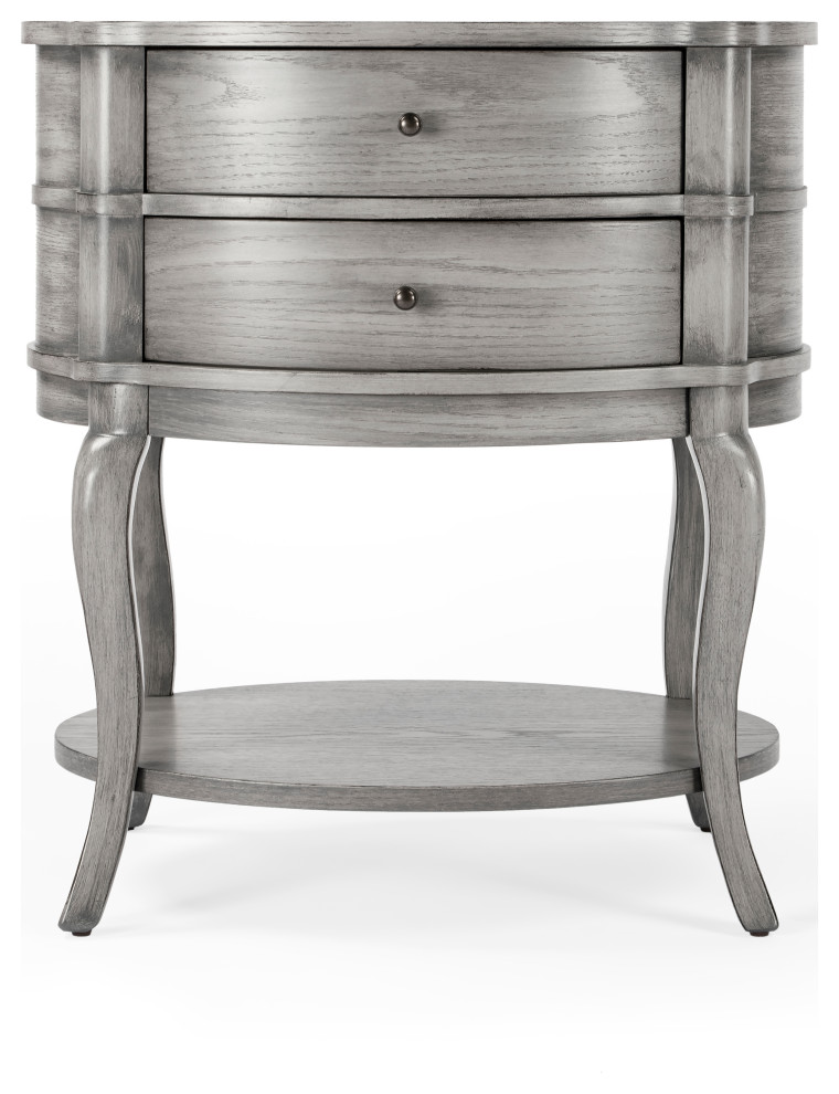 Jarvis Oval 2 Drawer Side Table   Farmhouse   Side Tables And End Tables   by HedgeApple  Houzz