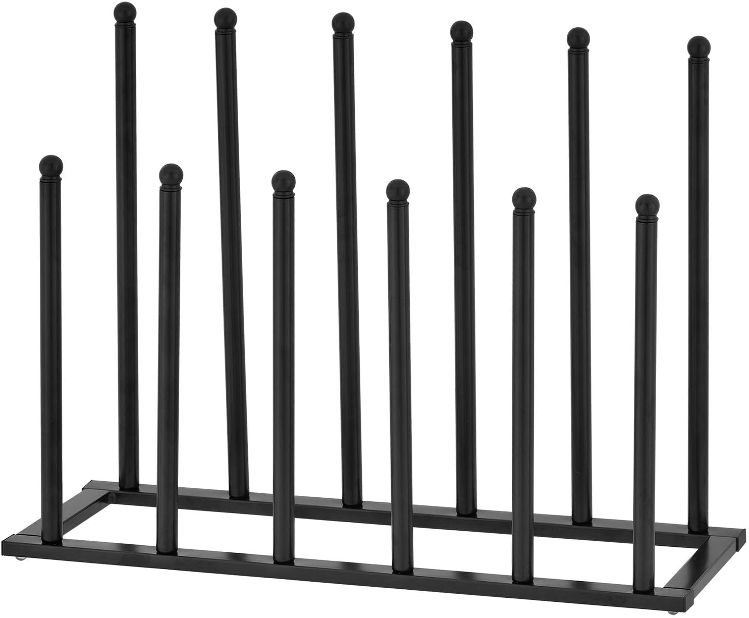 MyGift 6-Pair Sleek Black Metal Boot Shoes Storage Rack