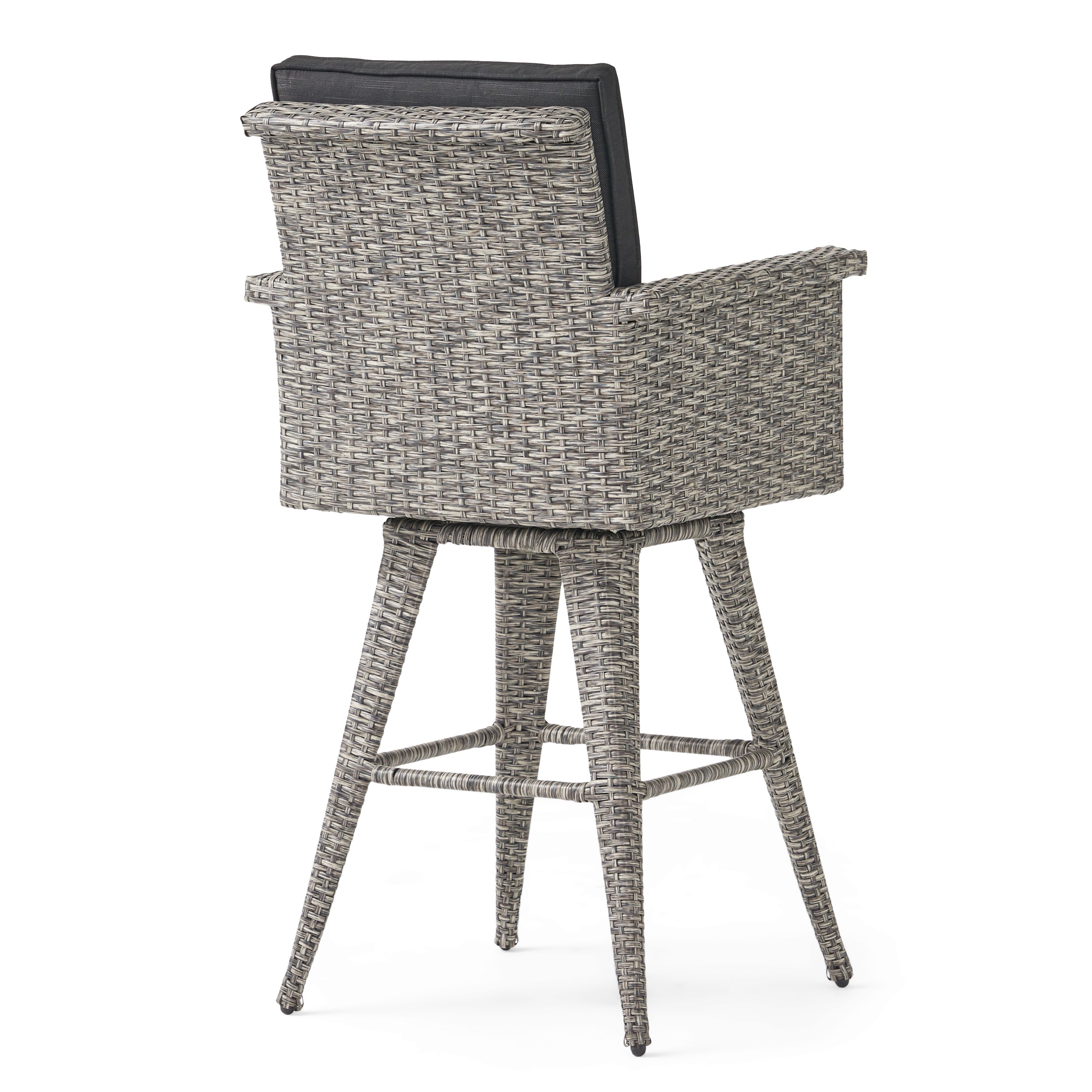 Pantini 30-Inch Mixed Black Wicker Barstools (Set of 4)