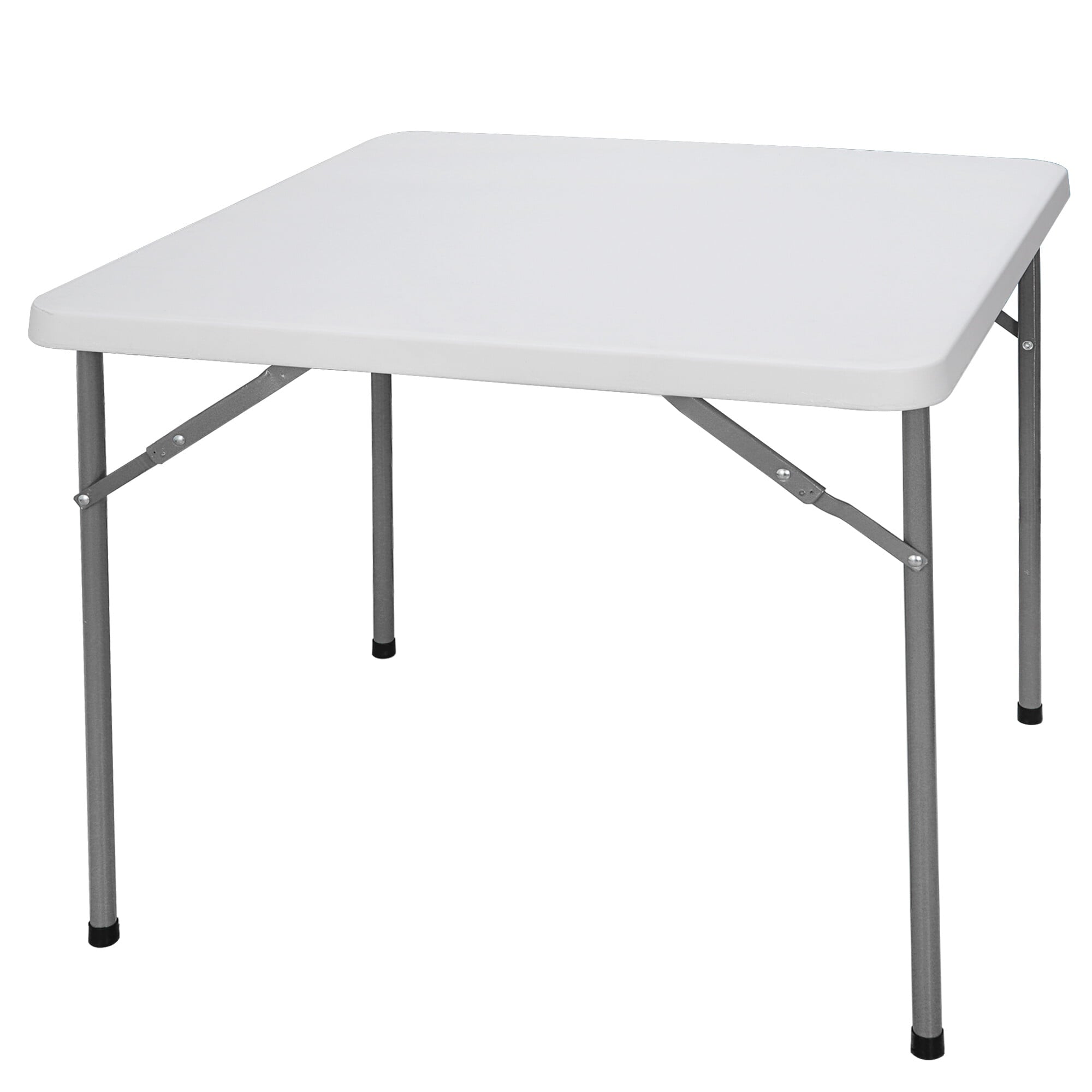 SuperDeal Multipurpose 3 ft Square Folding Table Garden Family Picnic HDPE White