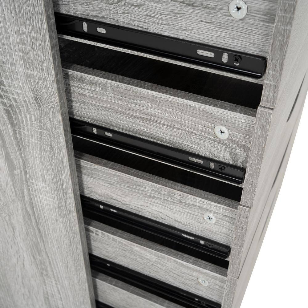 HOMESTOCK 7-Drawer Gray Oak 34.2 in. H x 15.7 in. W x 18.8 in. D Wood Vertical File Cabinet 70060HD