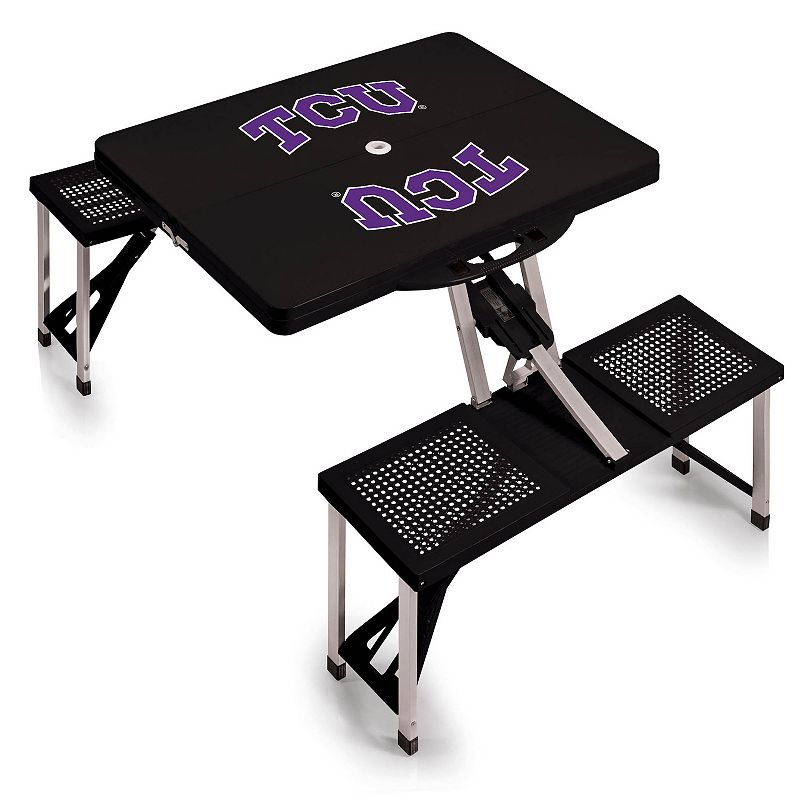 Picnic Time TCU Horned Frogs Picnic Table Portable Folding Table with Seats