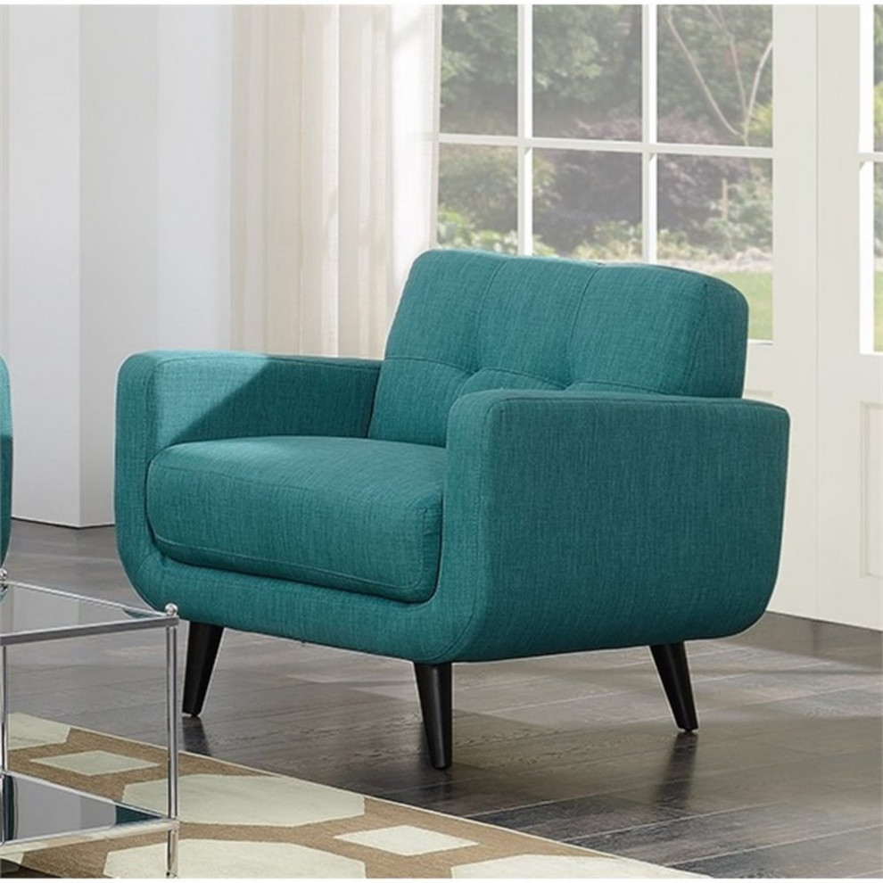 Picket House Furnishings Hailey Accent Chair in Teal   Midcentury   Armchairs And Accent Chairs   by Homesquare  Houzz