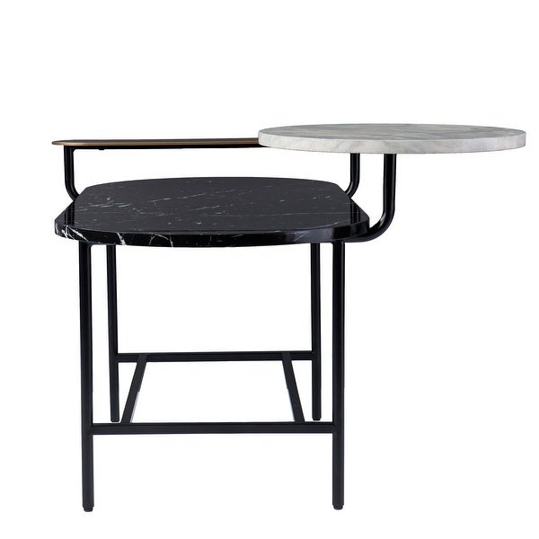 SEI Furniture Aasen Contemporary Black Stone Coffee Table