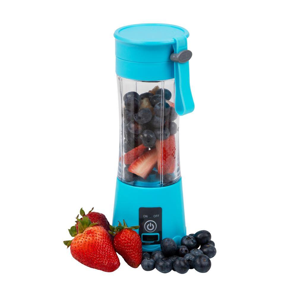 Mind Reader 12.8 oz. Handheld Rechargeable Personal Juicer USB-Powered Portable Blender Blue PORBLEND-BLU