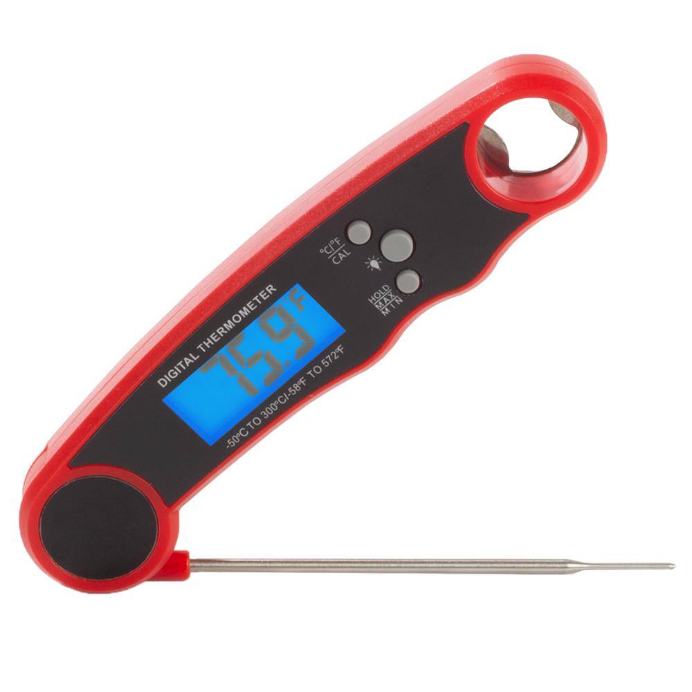 HOME-COMPLETE Red Instant Read Digital Thermometer with Water-Resistant Feature KIT1125