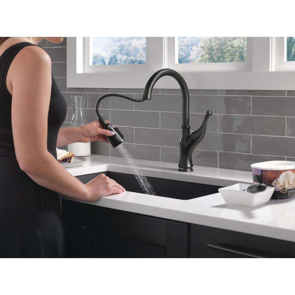 Delta Ophelia Single Handle Touch-On Pull Down Sprayer Kitchen Faucet with Touch2O Technology in Matte Black 19888TZ-BL-DST