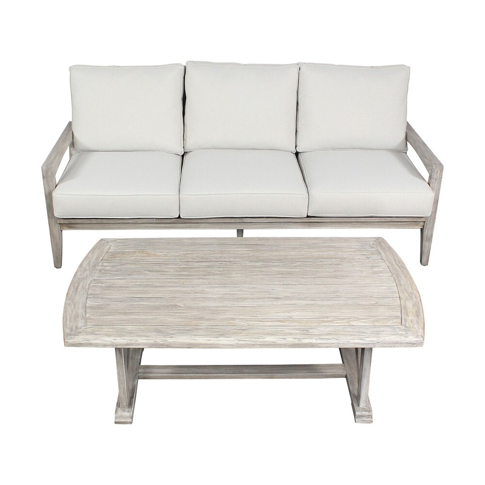 Surfside Driftwood Grey Teak Deck Coffee Table by Havenside Home