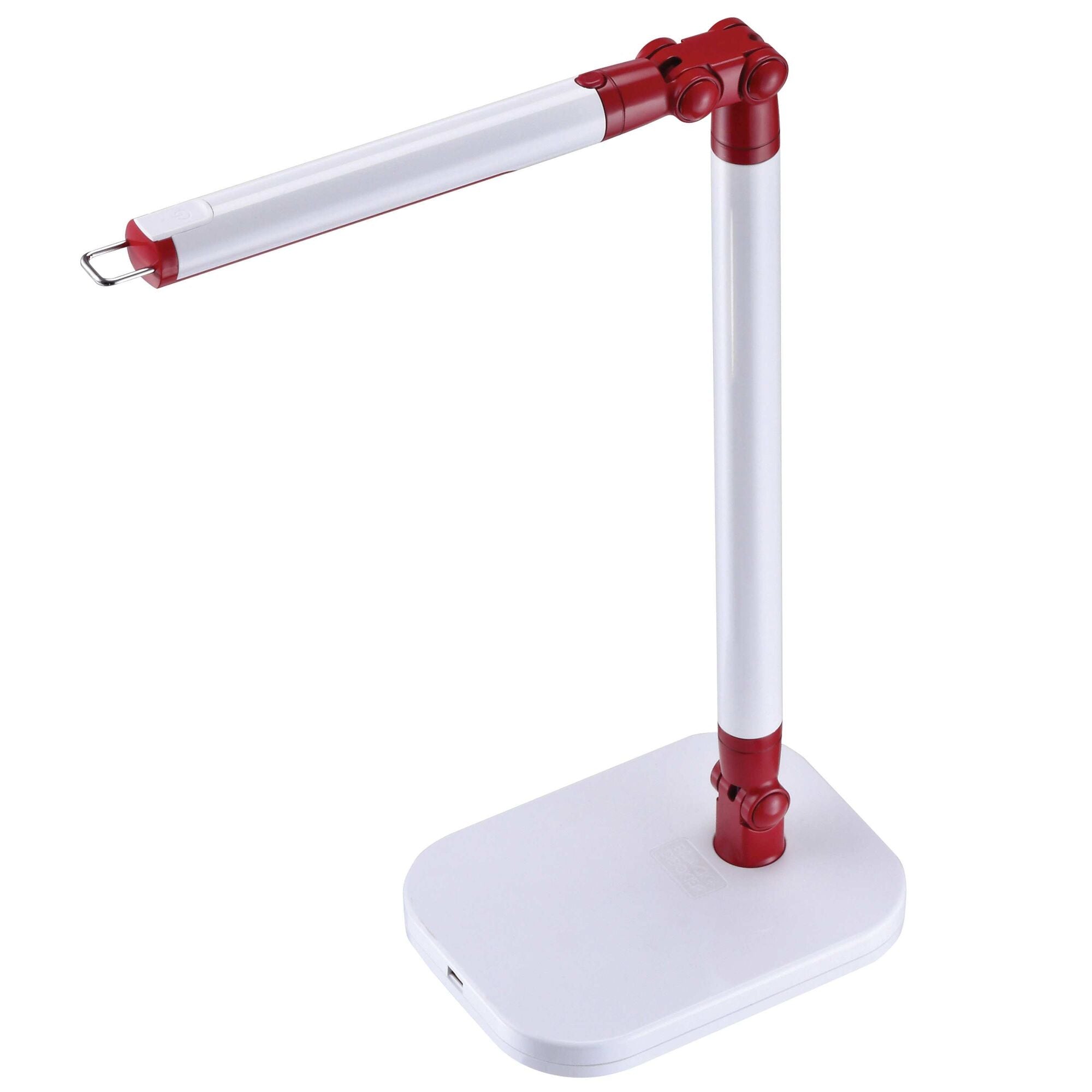 Exalt Bar Led Desk Lamp, White/Red