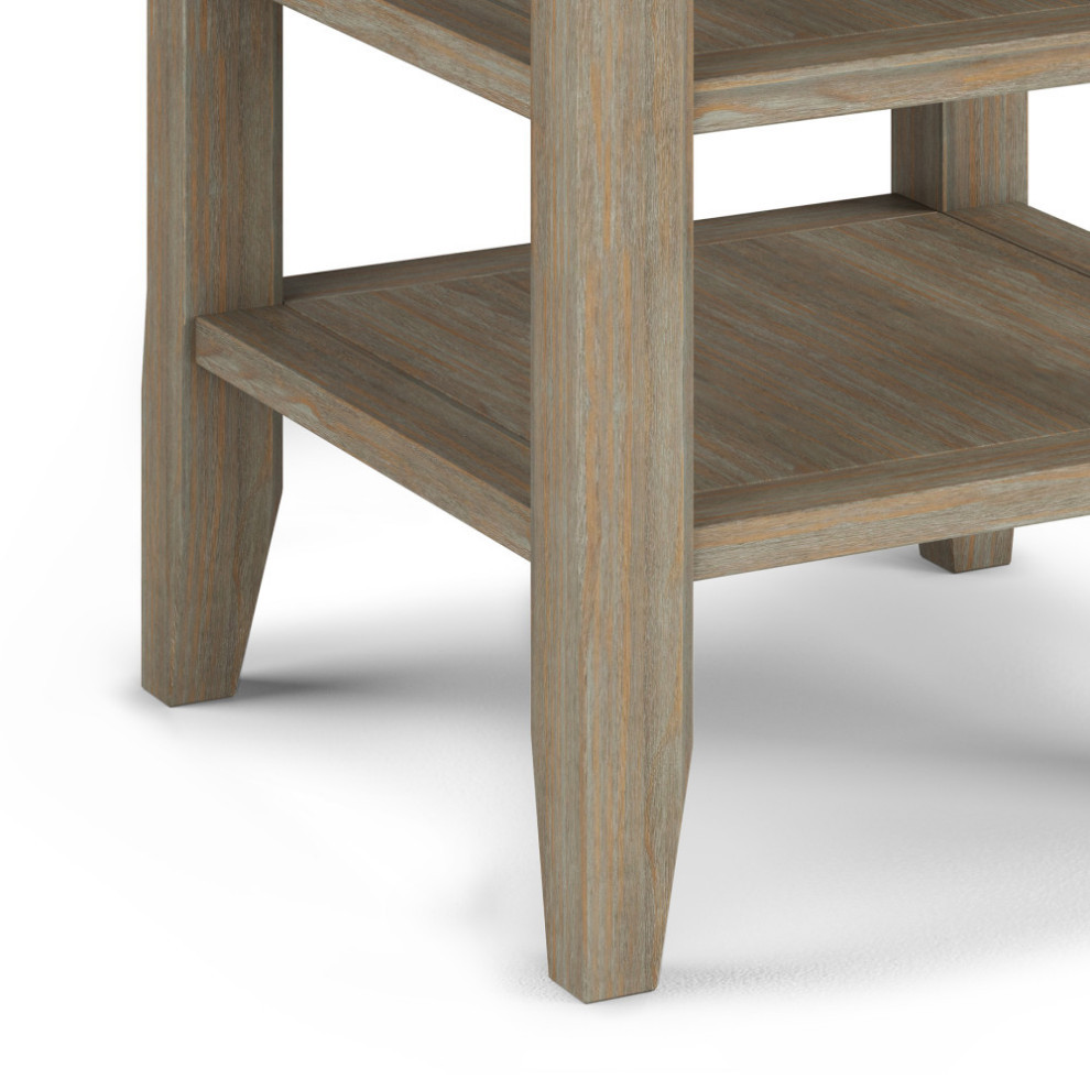 Acadian Solid Wood 19 quotSquare Rustic End Table   Farmhouse   Side Tables And End Tables   by Simpli Home Ltd.  Houzz