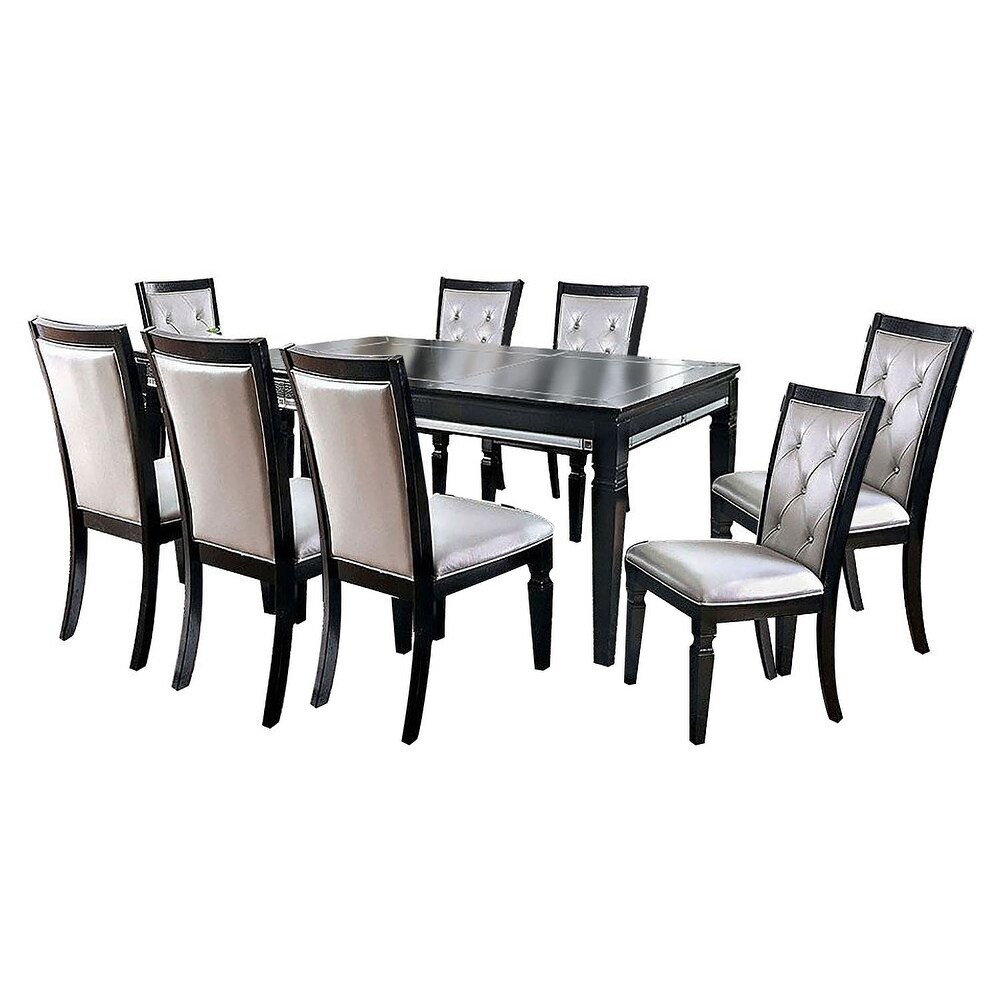 Dining Table in Black and Silver Finish