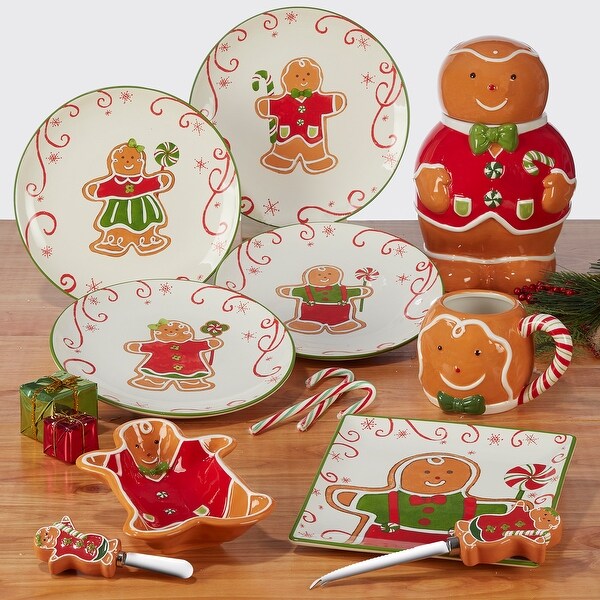 Certified International Holiday Magic Gingerbread 14 x 10 Rectangular Serving Platter